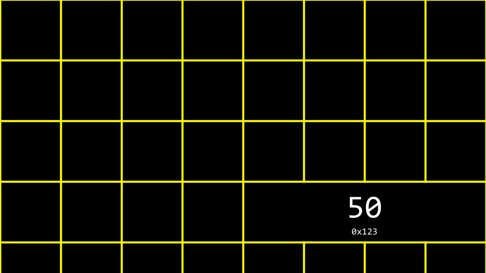 the value 50 stored in a 内存 地点 with hex
