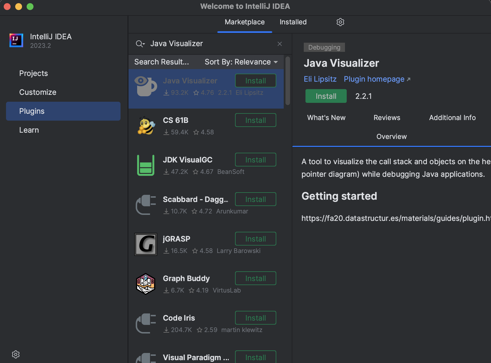 搜索 Java Visualizer
